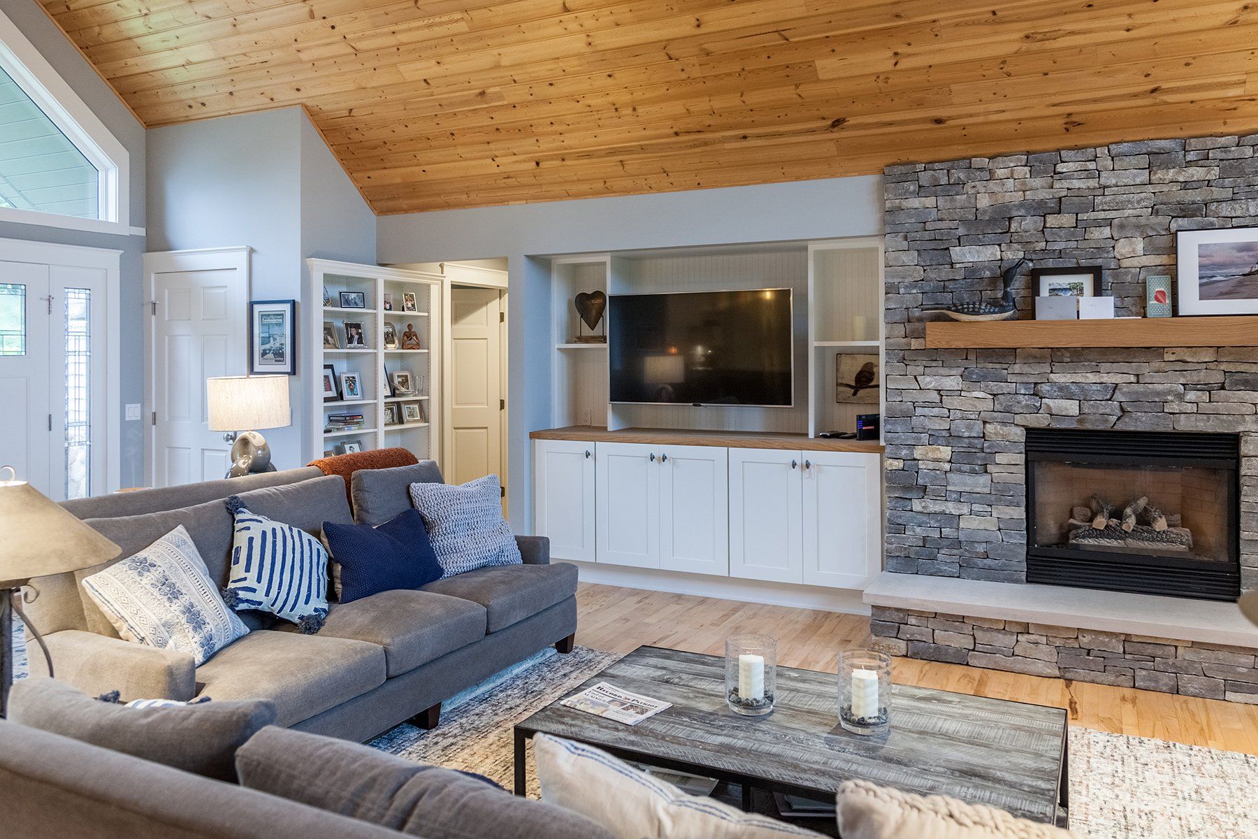 Living Room Cabinetry — Modern Attic House Design with Cabinetry in Traverse City, MI