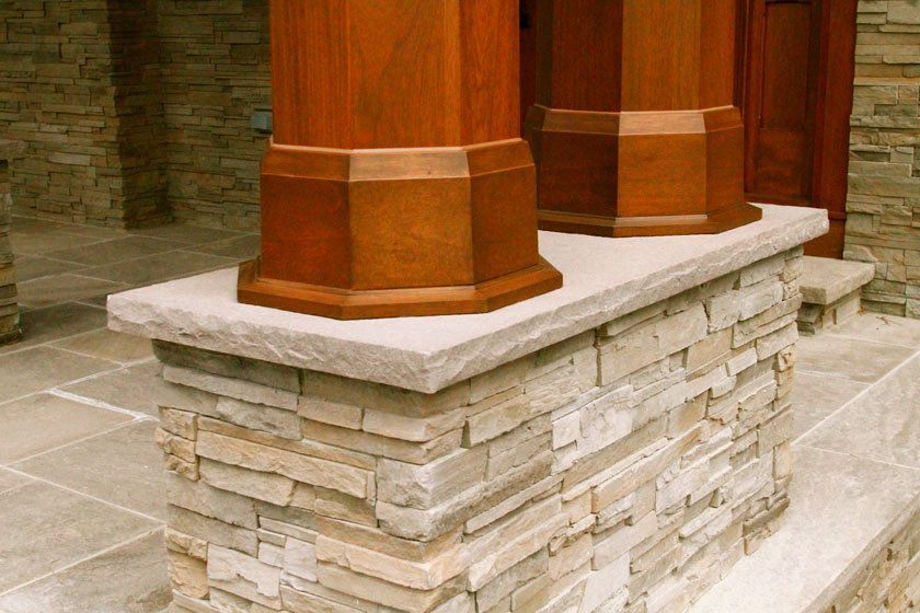 Wooden Columns on the stones — Cazenovia, NY — D.R. Cornue Woodworks