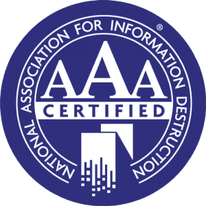 Aaa certified national association for information destruction logo
