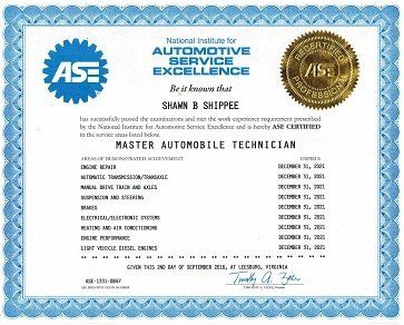 ASE at Shippee Auto in Hinsdale, NH