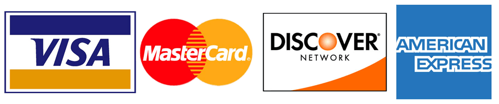 We accept most major credit cards for service
