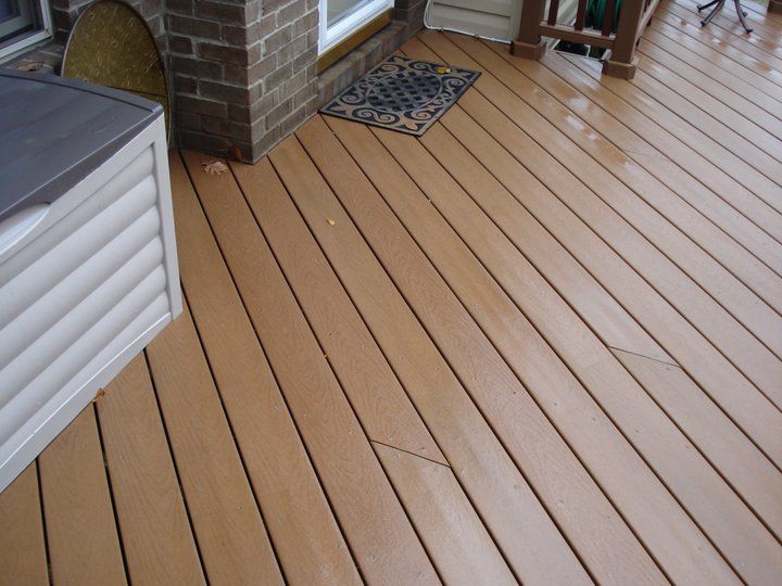 Pressure washing deck after