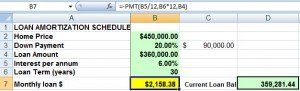 Excel PMT function