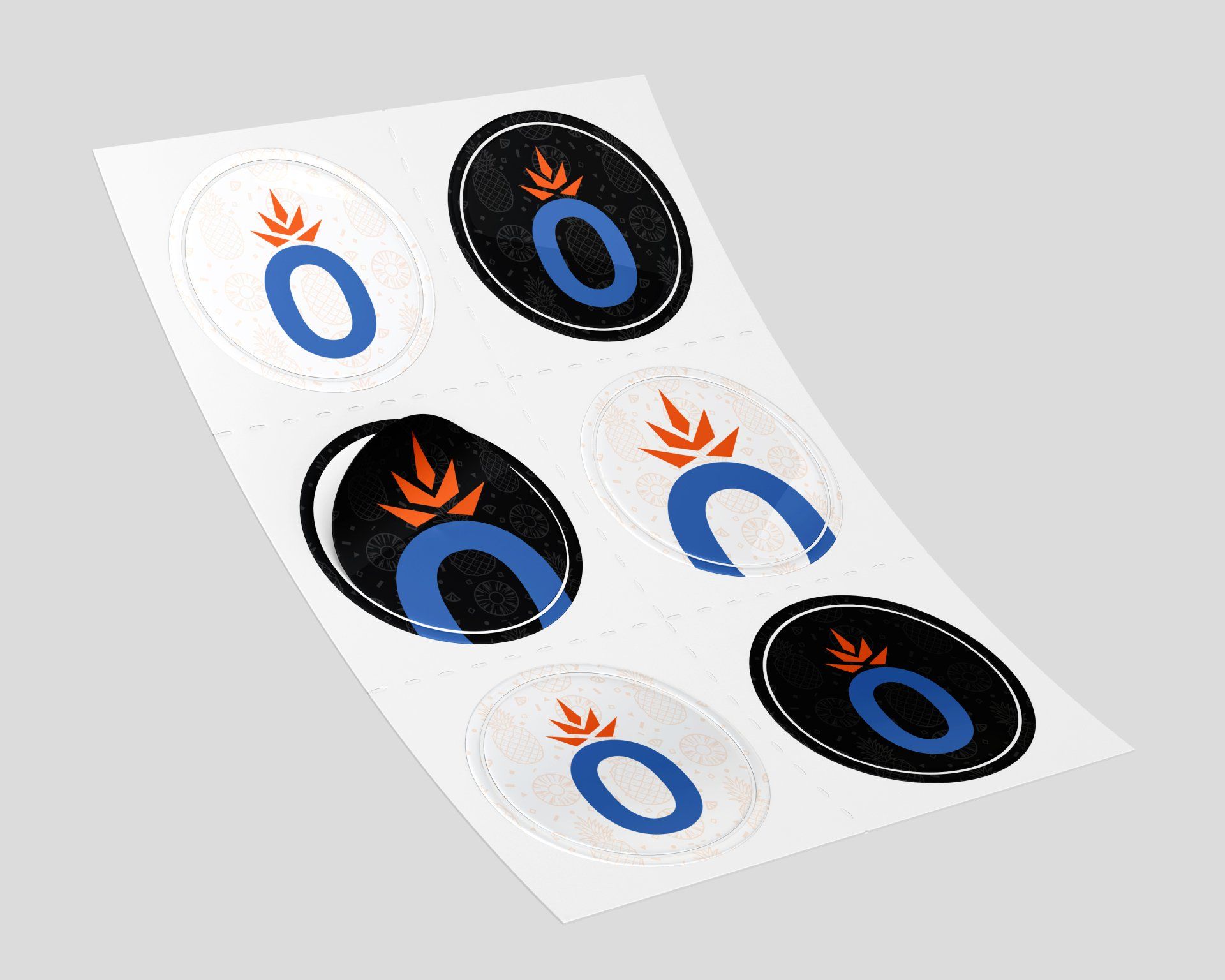 A sheet of stickers.