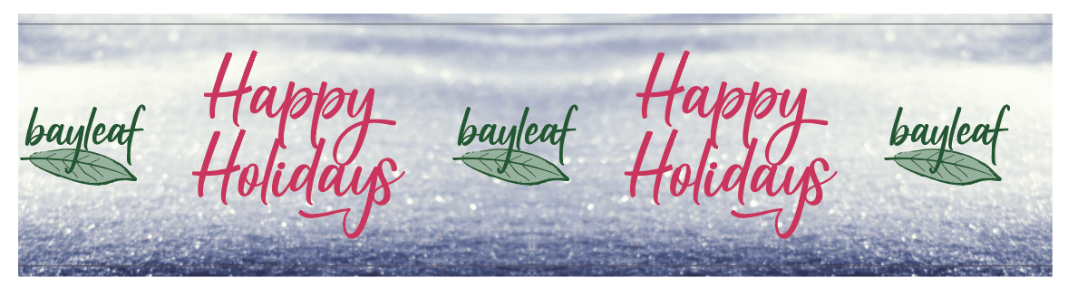 a banner that says happy holidays with leaves on it
