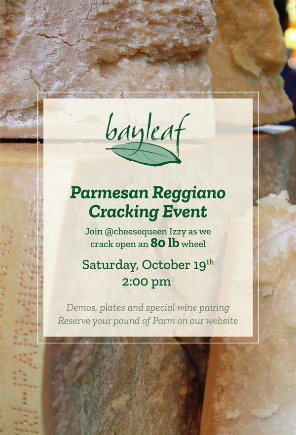 a poster for a parmesan reggiano cracking event .