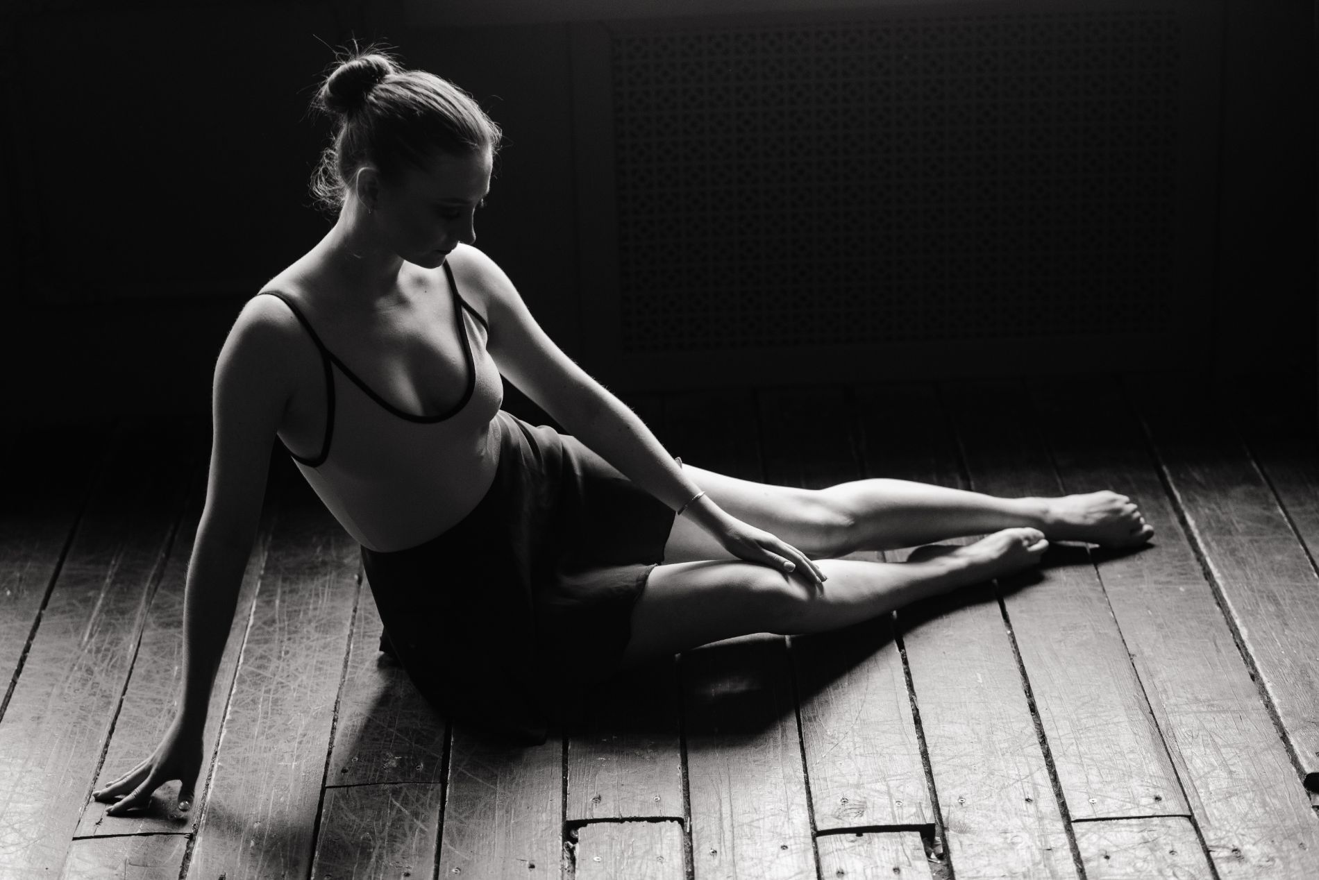 foto di ballerina in bianco e nero
