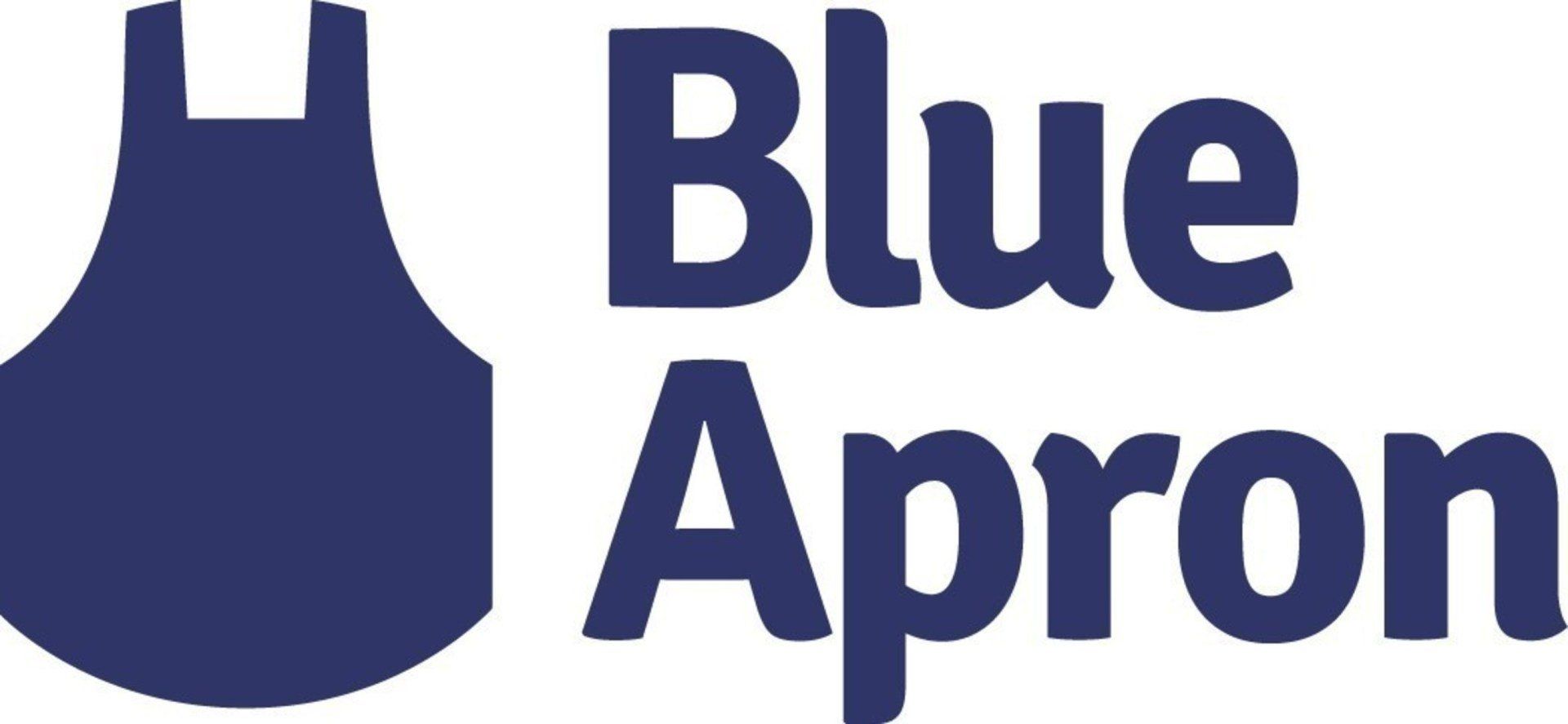Blue Apron logo featuring a blue apron icon and the text