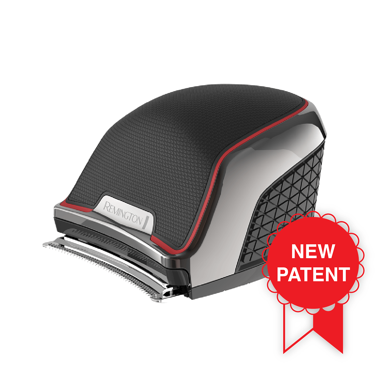 Black and silver Remington hair clipper with a red accent, 