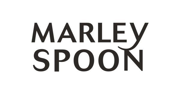 Marley Spoon logo: black text on white background; “MARLEY” over “SPOON”, stylized “O” in “SPOON”.