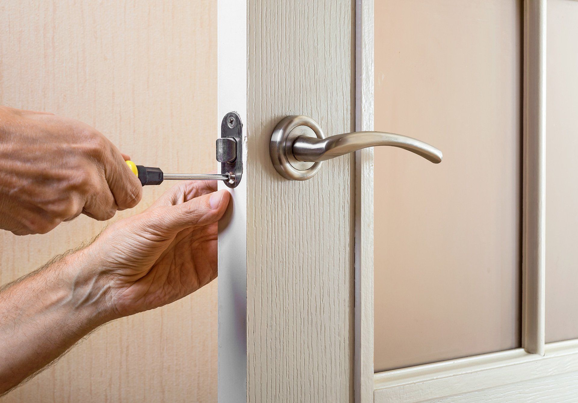 working on door lock