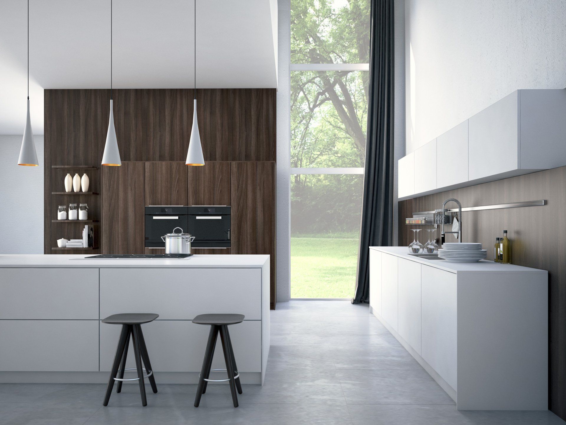 Kitchen with high chairs