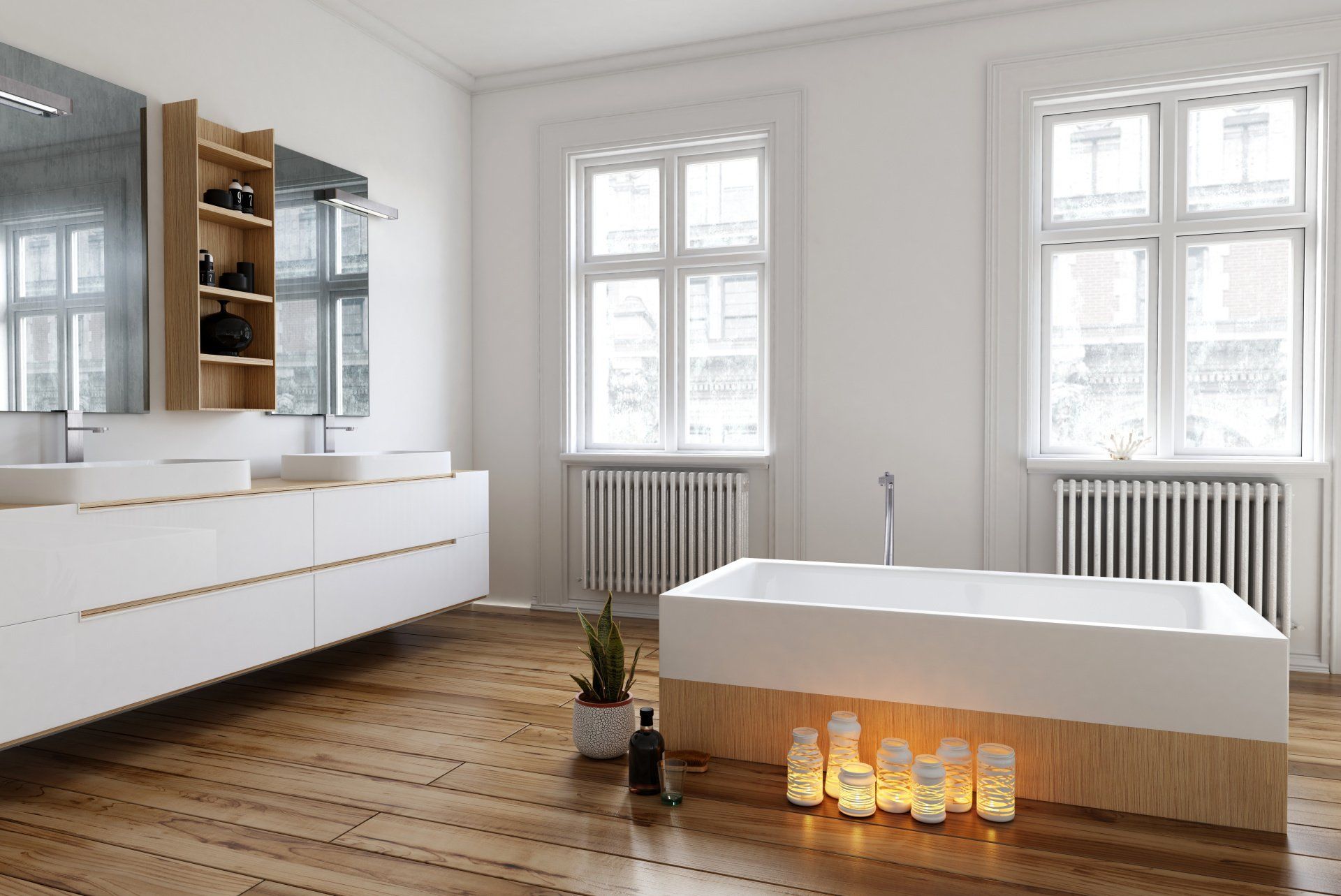 All white bathroom design