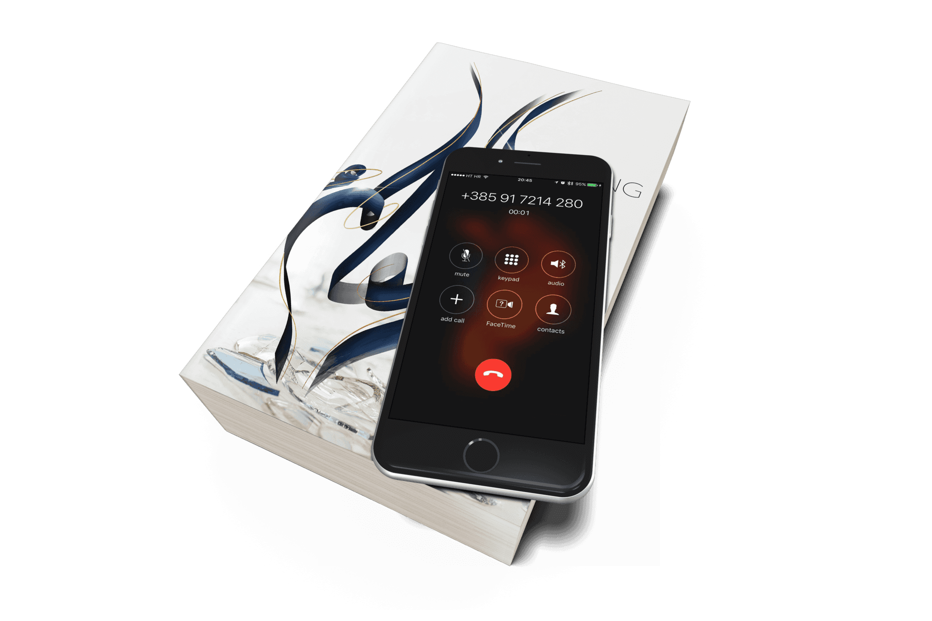 Breaking Vases book next to smartphone with phone call screen.