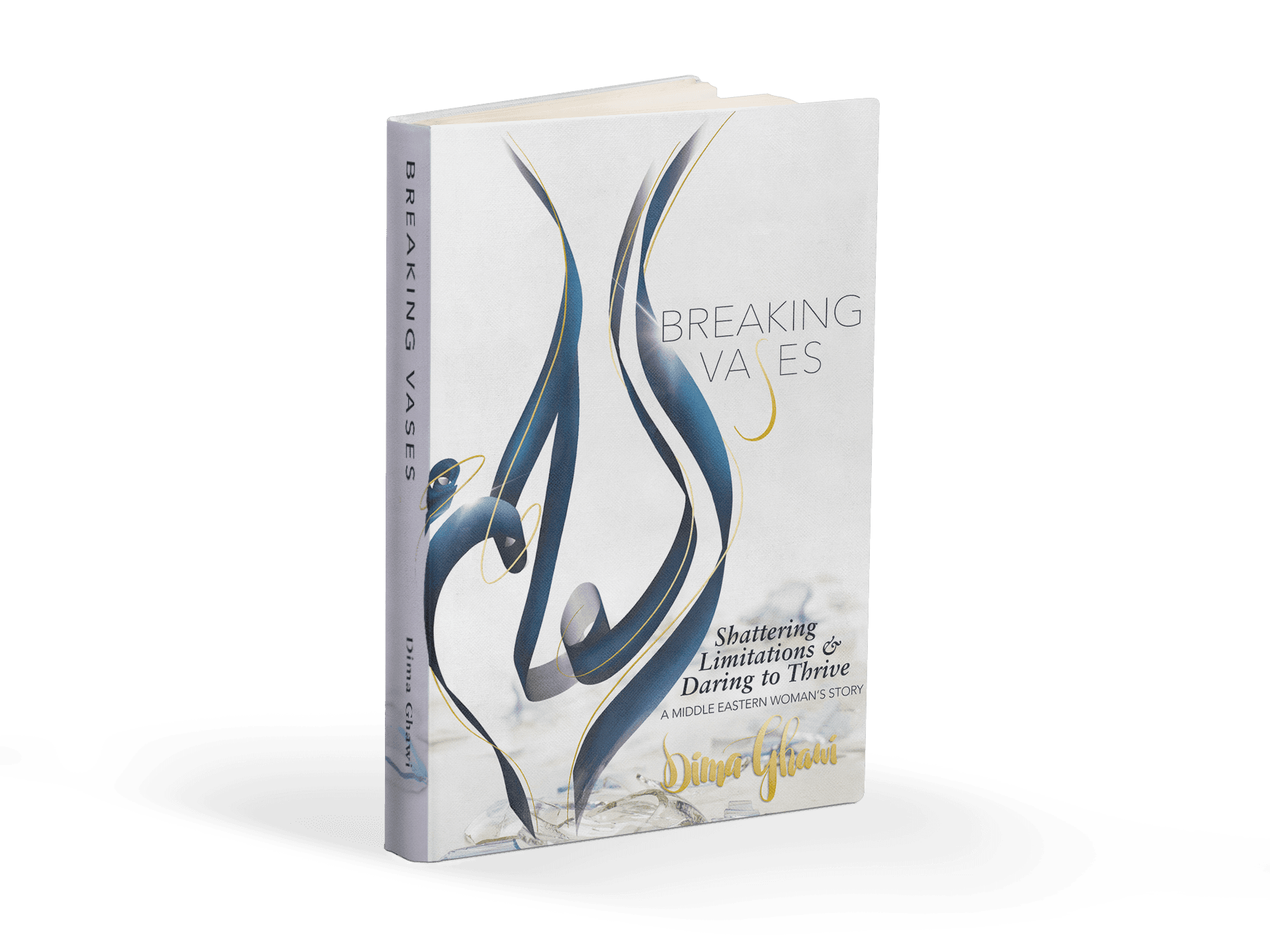 3-D render of Breaking Vases book on white background.