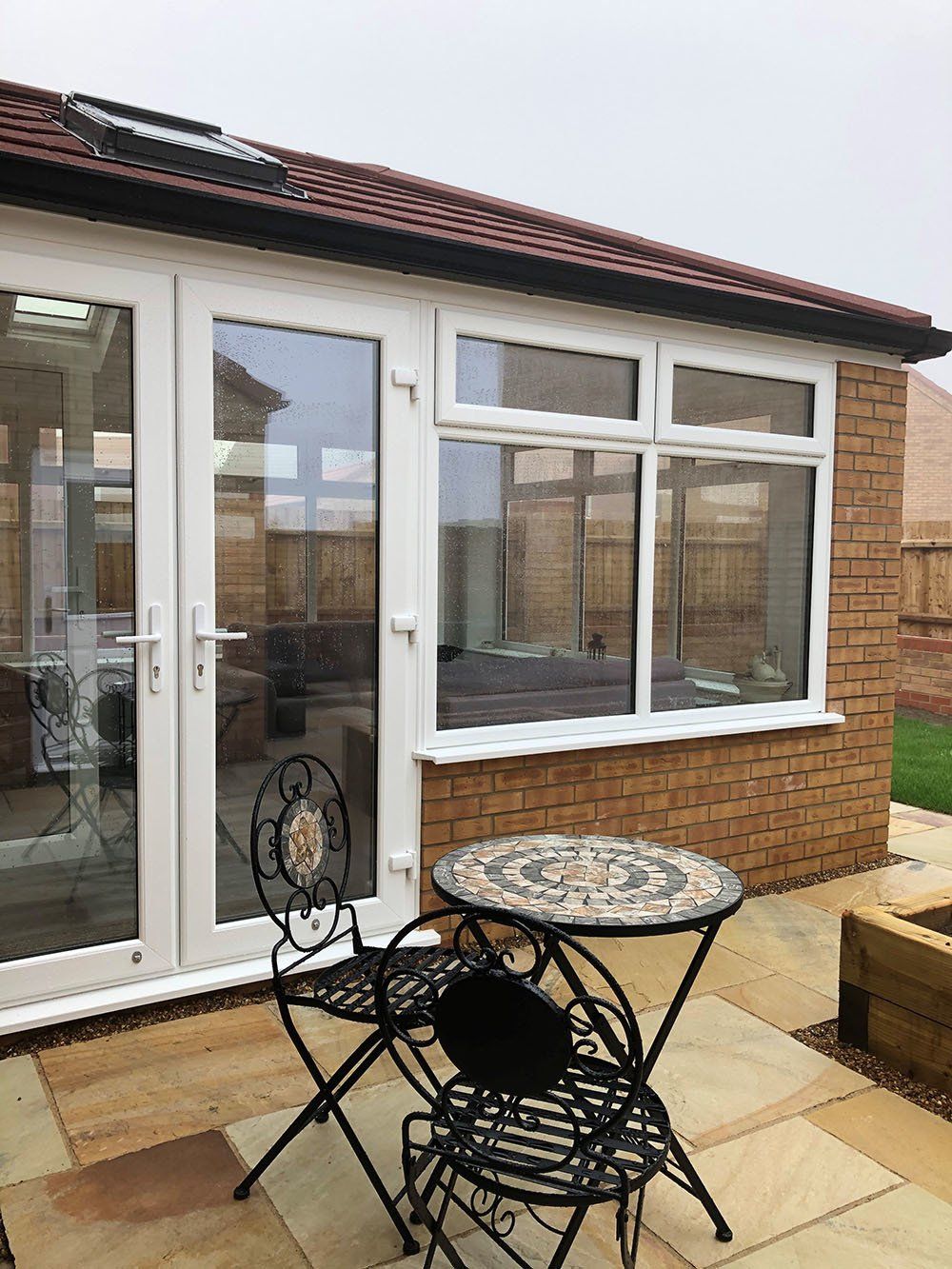 Edwardian Conservatory with Guardian Warm Roof, UPVC windows including Velux, added to a new build – Martham, Great Yarmouth, Norfolk