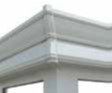 curved cornice, white