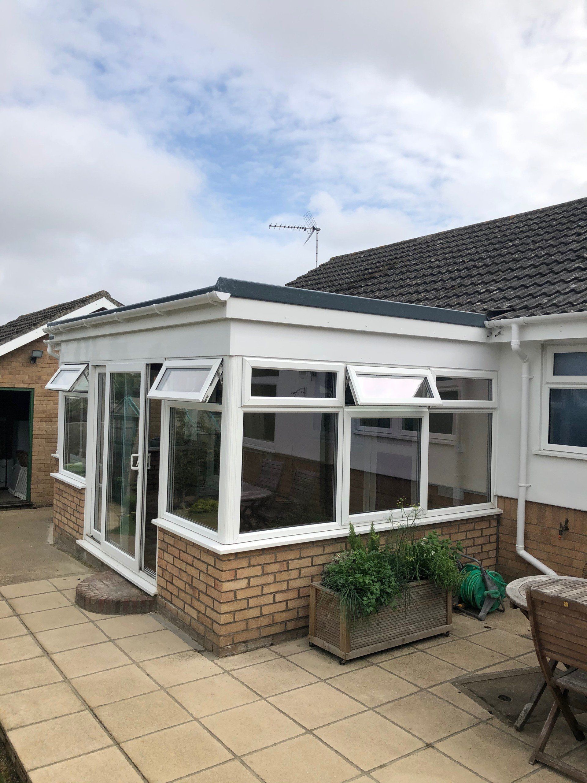 Flat roof conservatory with lantern - Halesworth, Suffolk