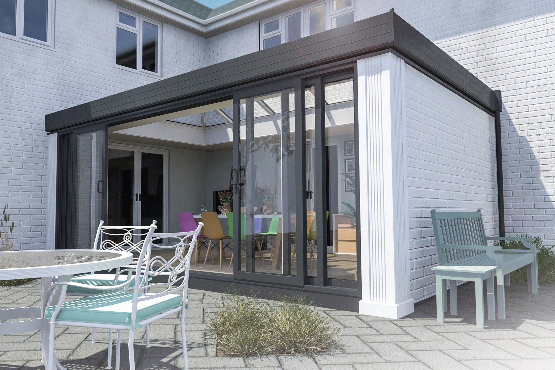 Lantern Conservatory with patio doors