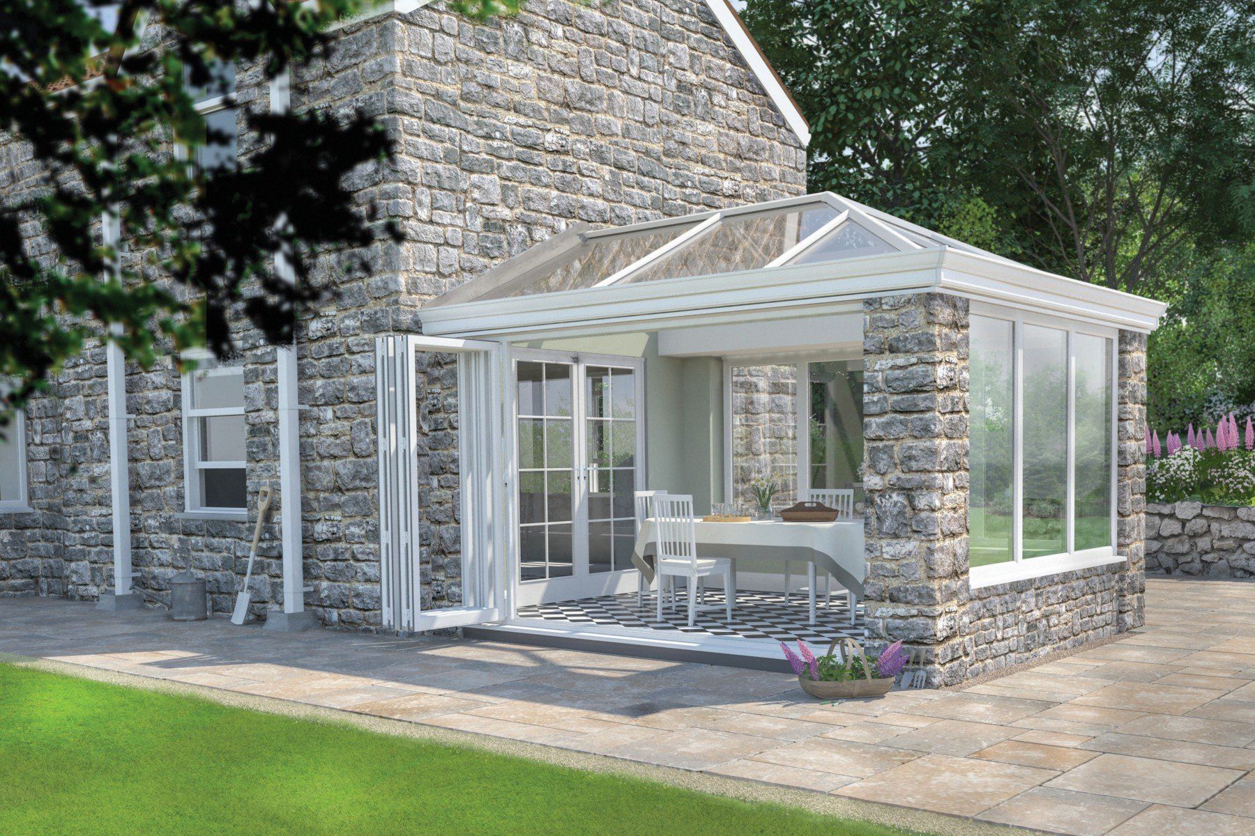 bi-fold stone piers