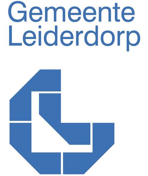Logo of Gemeente Leiderdorp in blue on a white background