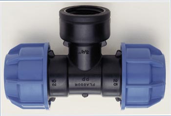 Agrifit Tee with offset Compression Fitting
