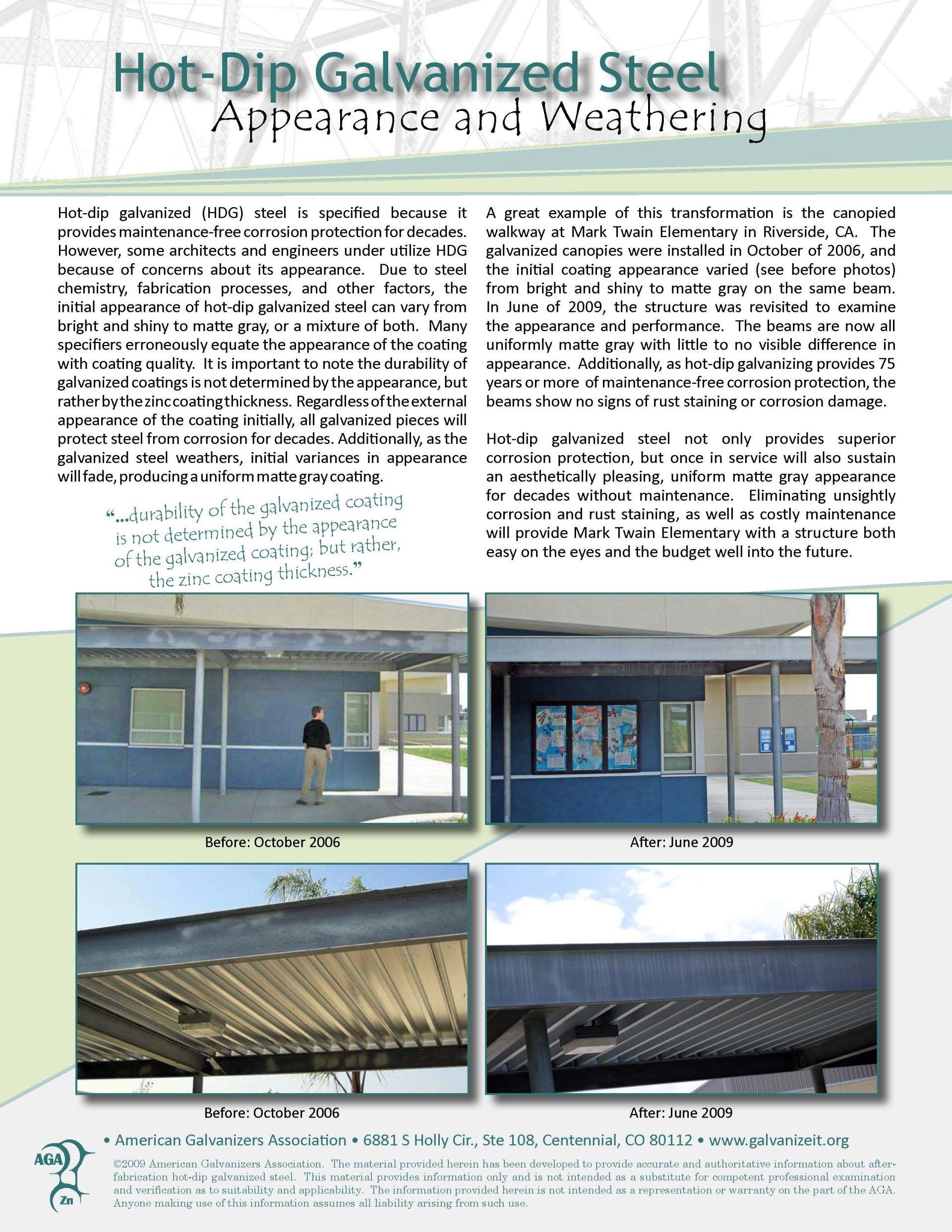 Galvanized steel weathering Galvanized steel weathering