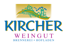 A logo for kircher weingut brennerei hofladen