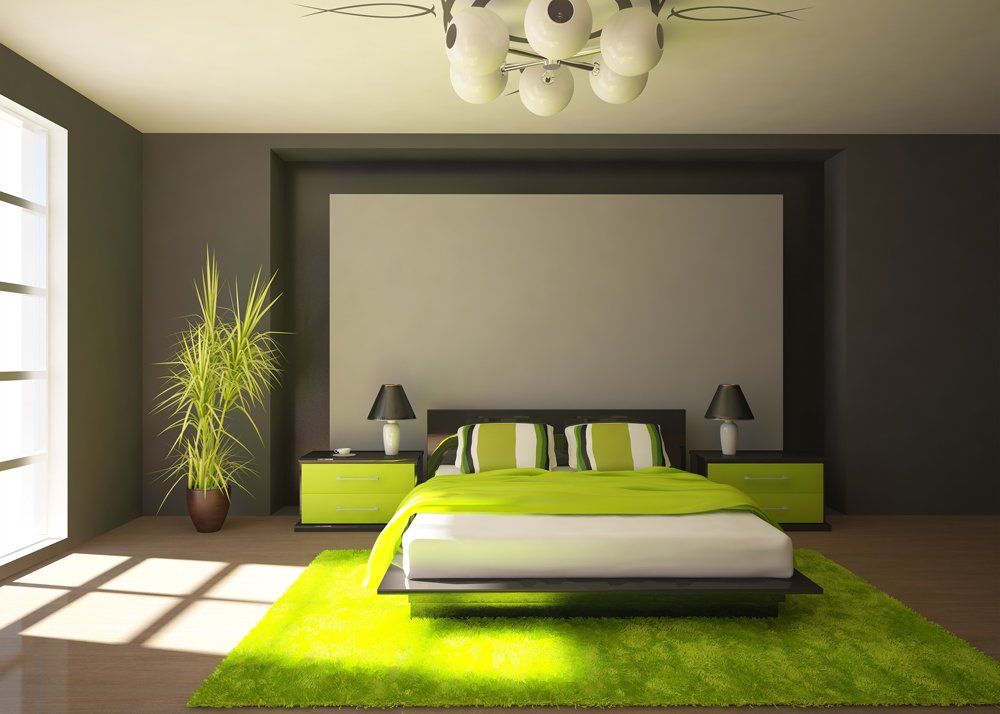 green bedroom