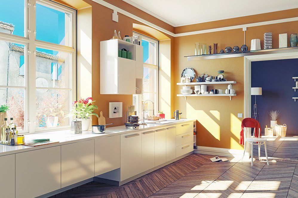 kitchen with sunlight