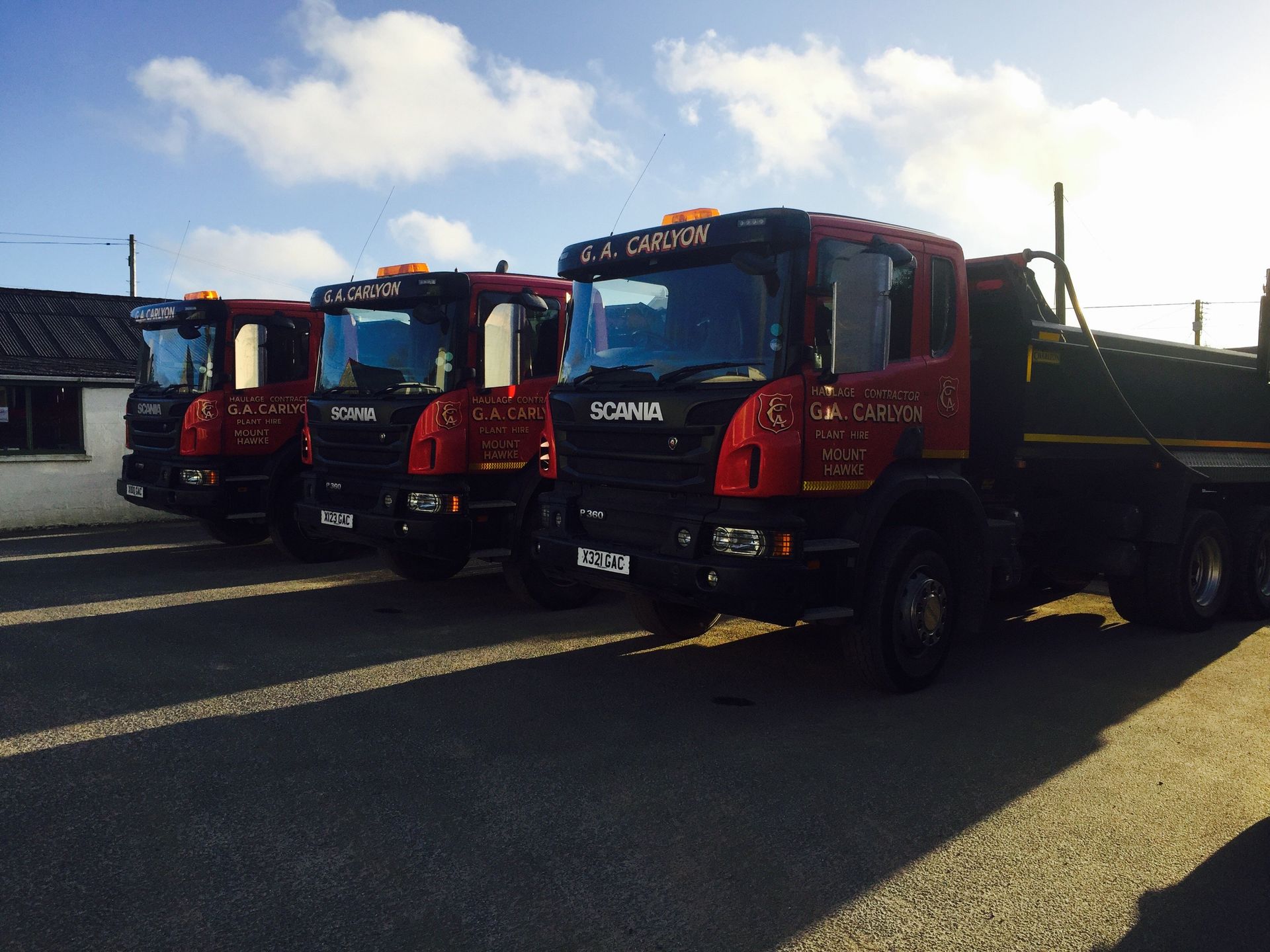 row of lorries