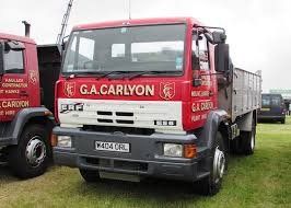 red and white lorry