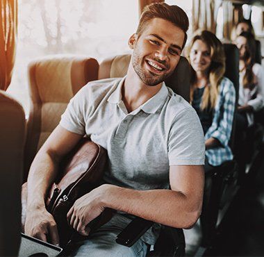 Man Inside the Tourist Van — Miramar, FL — A Regal Transportation Services Man Inside the Tourist Van — Miramar, FL — A Regal Transportation Services
