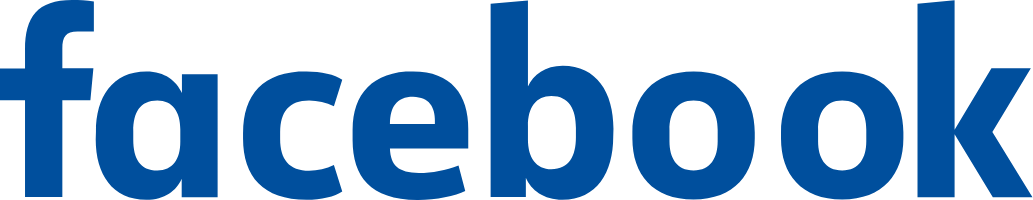 A blue facebook logo on a white background