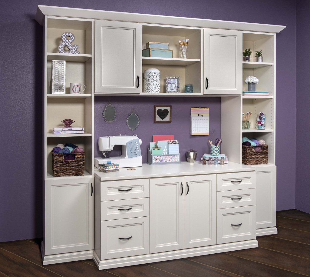 Custom home office crafts cabinets