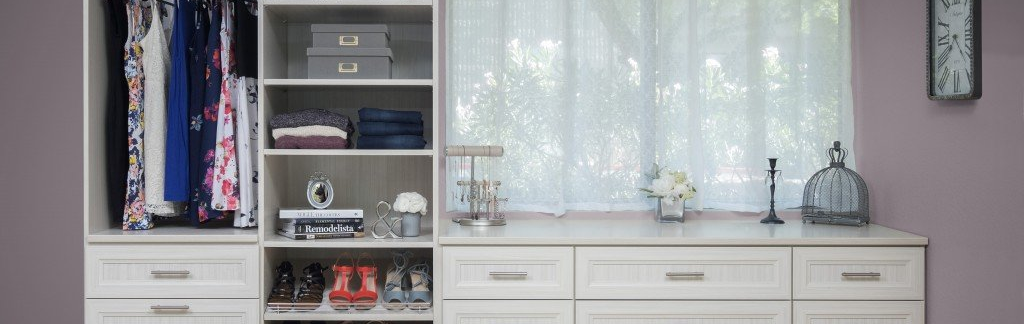 Closet System by a Window