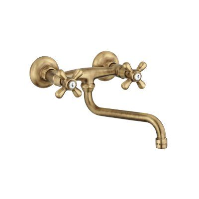 Rubinetto color oro con doppio miscelatore