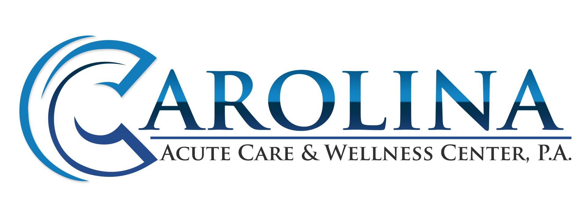 Carolina Acute Care & Wellness Center PA logo in blue text with a stylized C icon