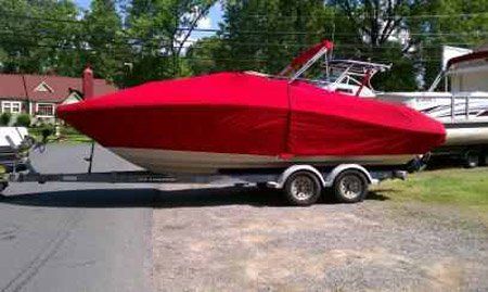 Marine Upholstery — Boat at the Backyard in Cornelius, NC
