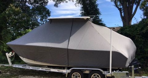 Custom Canvas Covers — Black Cover for Boat in Cornelius, NC