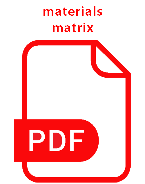 Materials Matrix document
