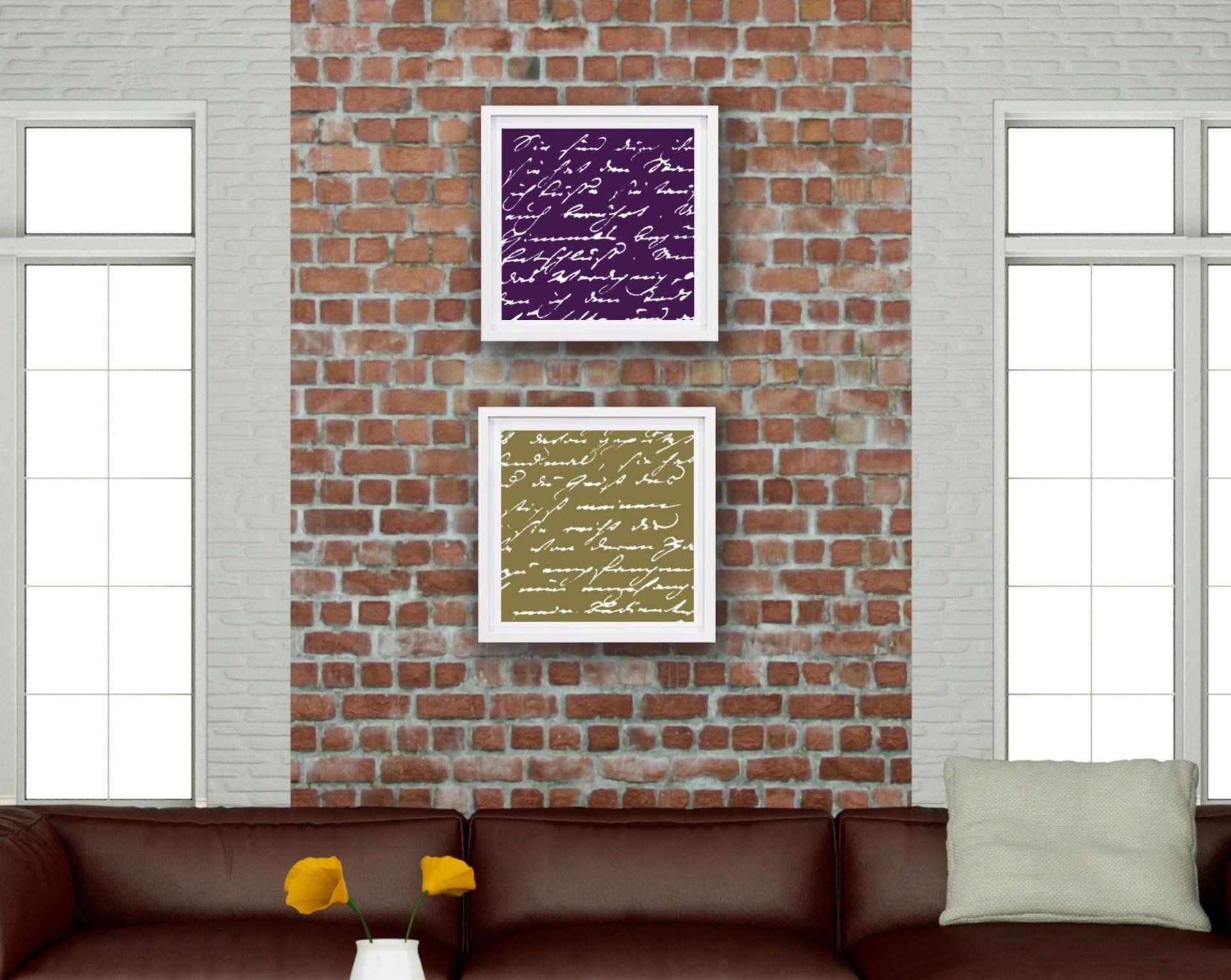 Quadratische Rahmen mit Schrift-Motiv