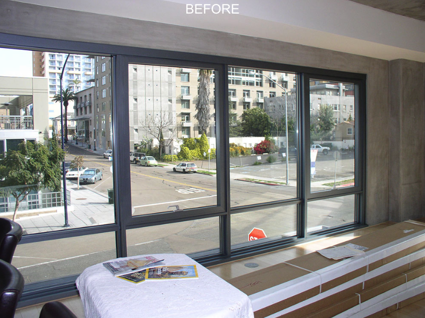Before Vertical Blinds for Sliding Glass Doors Near San Diego & La Jolla, California (CA)
