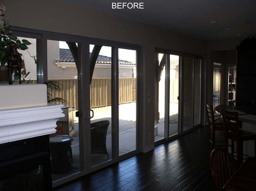 Before Vertical Blinds for Living Rooms in Homes Near San Diego & La Jolla, California (CA)