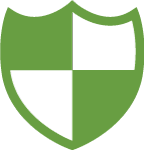 Green and white shield icon.