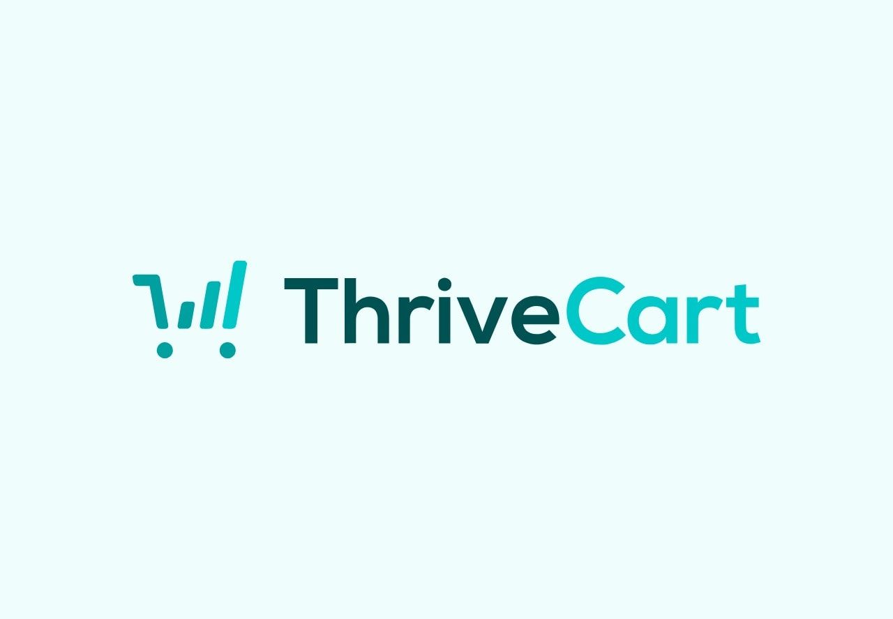 A logo for thrive cart is shown on a white background