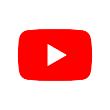 A red youtube logo with a white play button on a white background.