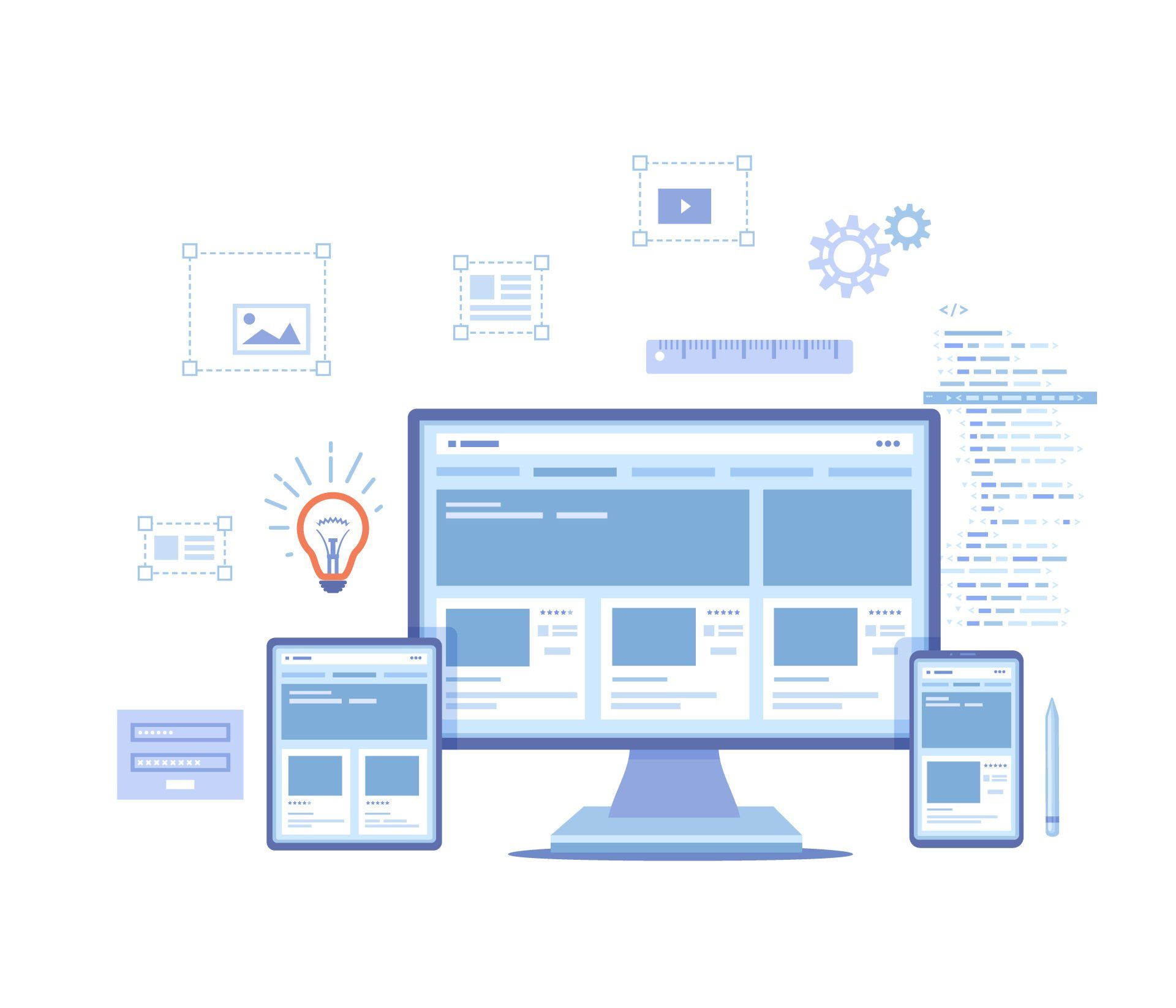 A computer monitor with a light bulb on the screen