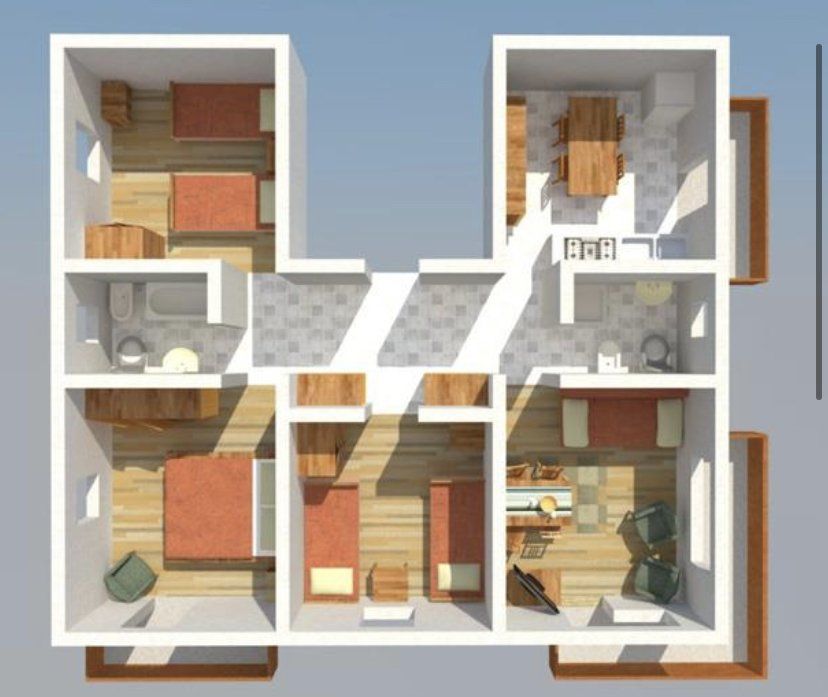 Una vista aerea della planimetria di una casa