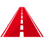 Large and small jobs road icon